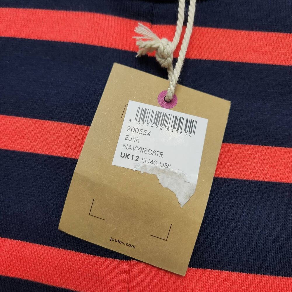 NWT Joules Edith Dress Navy Red Stripe Size 8 - Picture 5 of 6